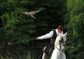 Falconry on horseback