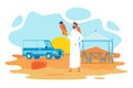 Falconry in Middle East Flat Vector Concept