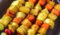 Falhari paneer tikka on skewers Royalty Free Stock Photo