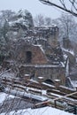 Falkenstein Castle ruins next to rocks Royalty Free Stock Photo