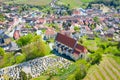 Falkenstein Church and cemetery in Weinviertel, Lower Austria during summer Royalty Free Stock Photo