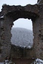 Window in German castle ruins Royalty Free Stock Photo