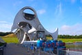 Falkirk wheel rotating boat lift in scotland