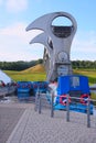 Falkirk wheel rotating boat lift in scotland