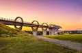 Falkirk Wheel at sunset, Scotland, United Kingdom Royalty Free Stock Photo