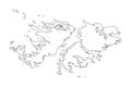 Falkland Islands outline silhouette map illustration
