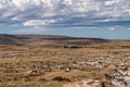 Wide windswept rocky landscape on Falklands, UK