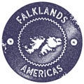 Falklands map vintage stamp.