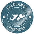 Falklands map vintage stamp.