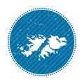 Falklands striped retro travel sticker.