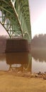 Fall Afternoon Reflections under bridge Royalty Free Stock Photo