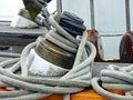 Fall arresters on a sailing ship Royalty Free Stock Photo