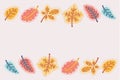 Fall Autumn Colorful Leaves Background. Royalty Free Stock Photo