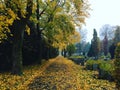 Fall autumn Grefsen churchyard autumncolors Royalty Free Stock Photo