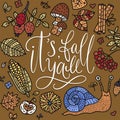 Fall autumn lettering card Royalty Free Stock Photo