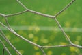 Fall Autumn Soccer field with grass green football. line goal Royalty Free Stock Photo