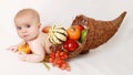 Fall Baby Cornucopia Royalty Free Stock Photo