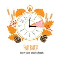 Fall Back concept. the end of Daylight Saving Time