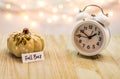 Fall Back Daylight Saving Time concept on wooden board Royalty Free Stock Photo