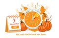 Fall back, the end of daylight savings time concept Royalty Free Stock Photo
