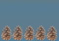 Fall Background classic Blue with Pinecone