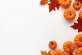 Fall Background Features Pumpkins And Leaves