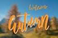 Fall banner with Welcome Autumn text