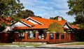 old houses, red bricks and tiles