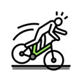 fall bike man accident color icon vector illustration