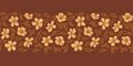 Fall botanical seamless border in brown background Royalty Free Stock Photo