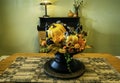 Fall center piece on dinning room table Royalty Free Stock Photo