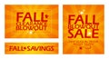 Fall clearance sale banners.