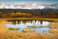 Fall Color Alpine Lake Alaska Range Mountain Peaks Autumn Season Royalty Free Stock Photo