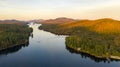 Aerial View Over Long Lake Adirondack Park Mountains New York USA Royalty Free Stock Photo