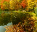 Fall Color Reflections on Boley Lake Royalty Free Stock Photo