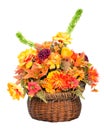 Fall color silk flower arrangement Royalty Free Stock Photo