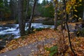 Fall Colors along Ontonagon River Waterfalls above Bond Falls Royalty Free Stock Photo