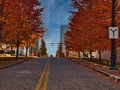 Fall Colors along town St in downtown Columbus Ohio 2022 Royalty Free Stock Photo