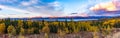 Fall colors around Lake Laberge Yukon YT Canada Royalty Free Stock Photo