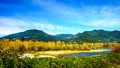 Fall Colors around Nicomen Slough, a branch of the Fraser River, as it flows through the Fraser Valley Royalty Free Stock Photo