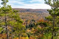 Fall colors as far as the eye can see in the Porcupine Mountains wilderness State Park in Michigan at Lake of the Clouds Royalty Free Stock Photo