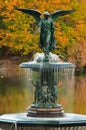Fall colors at Bethesda Fountain in Central Park. Royalty Free Stock Photo