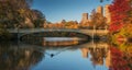 Fall colors in Central Park. New York City Royalty Free Stock Photo