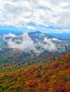 Fall Colors and Clouds on the Blue Ridge Parkway Royalty Free Stock Photo