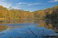 Fall Colors on a Lake in Evening Light Royalty Free Stock Photo