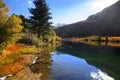 Fall colors near Sabrina lake California Royalty Free Stock Photo