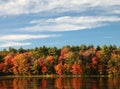 Fall colors reflecting on a pond Royalty Free Stock Photo