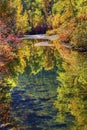 Fall Colors Reflection Wenatchee River Washington Royalty Free Stock Photo