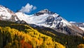 Fall colors in the Rocky Mountains near Telluride, Colorado Royalty Free Stock Photo