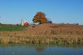 Fall cornfield and barn
